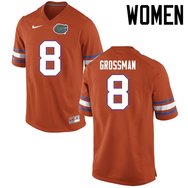 Florida Gators Women #8 Rex Grossman College Football Jerseys Orange